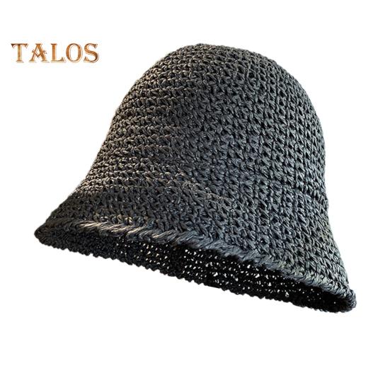 Sonnenhut für Damen, einfarbig, UV-beständig, Fischerhut, atmungsaktiv, geflochten, faltbar, Strohhut für den Außenbereich