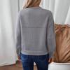 Vintage Loose Long Sleeve Cardigan Sweater Solid Color Knitwear O Neck Top for Autumn Winter