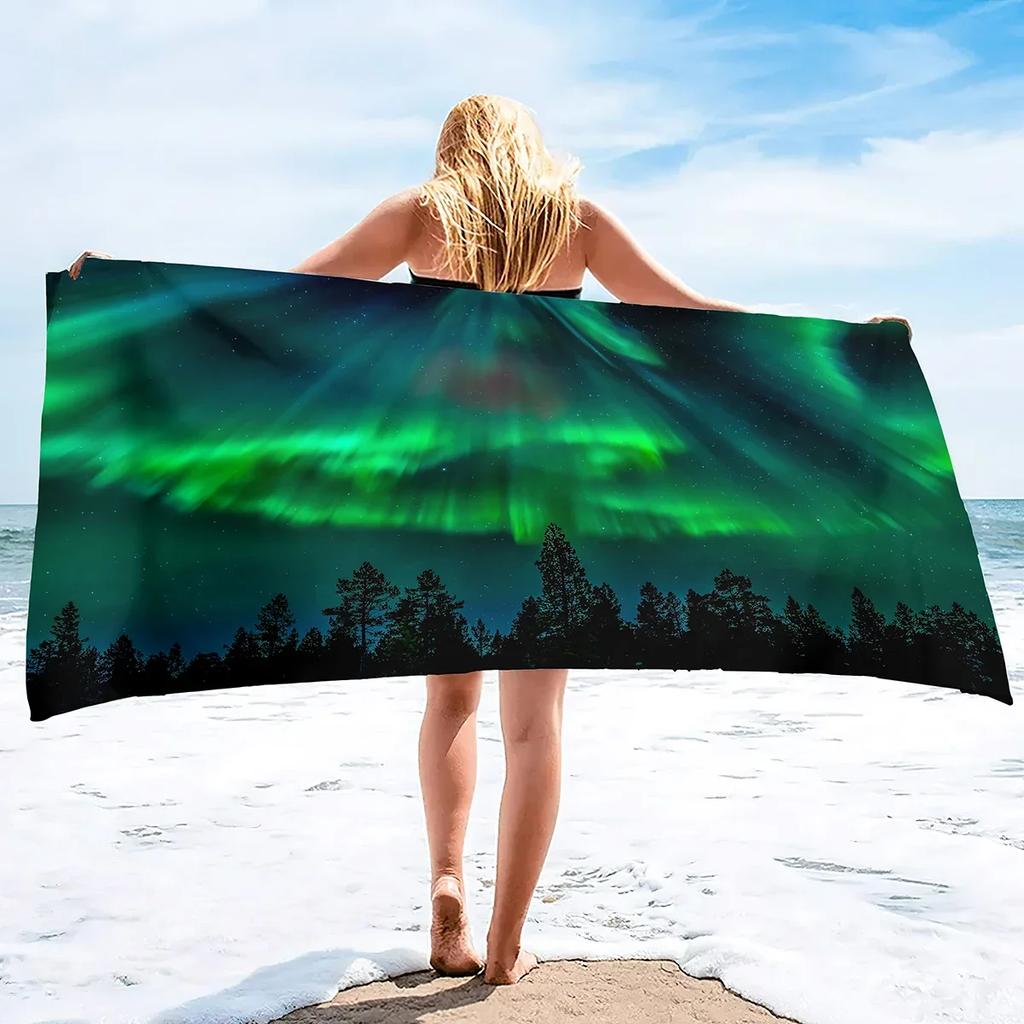 Oversize Beach Towel Clearance Towel, Aurora Polaris Travel Pool Towel,Quick Drying Blanket Sandless Towel Lightweight Beach Mat