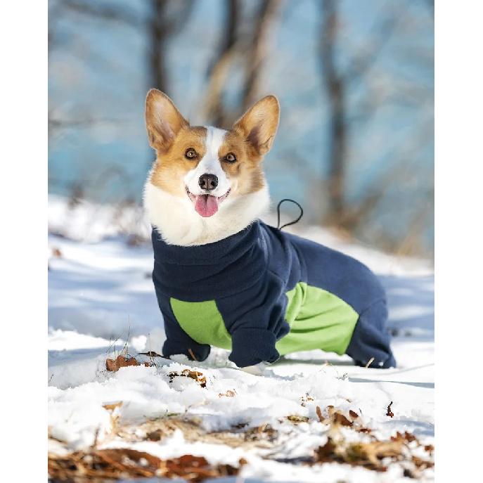 Winter-Overall für Hunde Rückenreißverschluss Warmes Fleece Hunde-Jumpsuit Verstellbar Winddicht Hundekleidung Haustiermantel für männliche weibliche Hunde