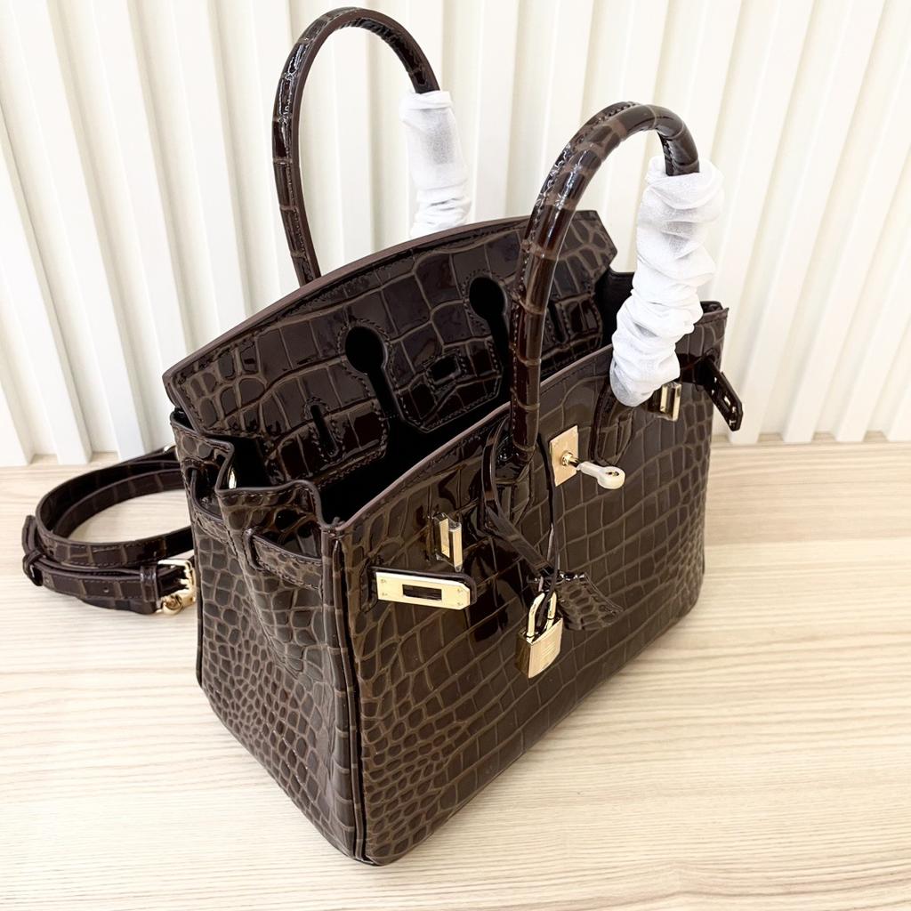 Eerste laag koeienleer krokodillenpatroon 2025 nieuwe lederen dameshandtas zakelijke forens handtas schouder schoudertas
