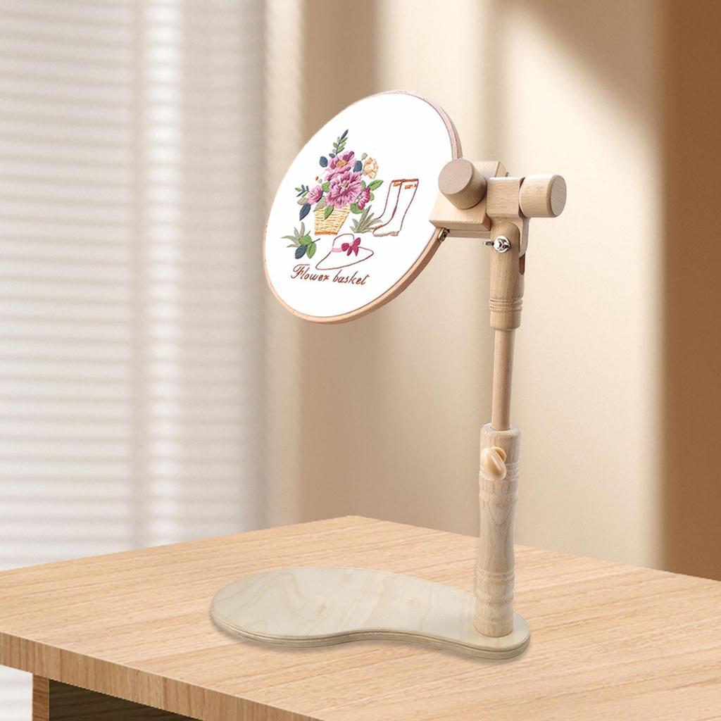 Embroidery Hoop Stand Beech Wood Handy Sewing Accessories Cross Stitching Holder Stand For Handy Sewing Hand Projects