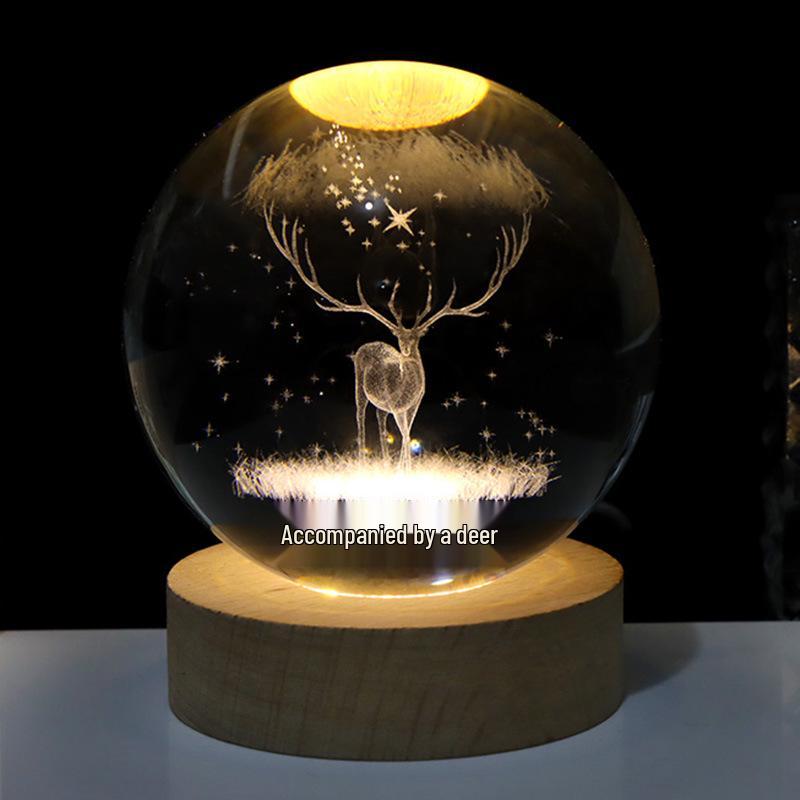 Starry Sky Crystal Ball Night Light - Creative Desktop Ornament Gift
