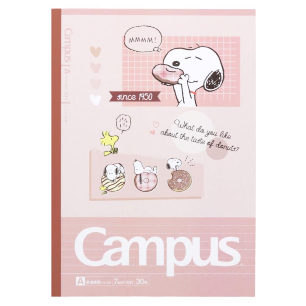 Sunstar Stationery Snoopy Canvas Notebook Dot A Ruled Snoopy Classic S2691590 5-Pack