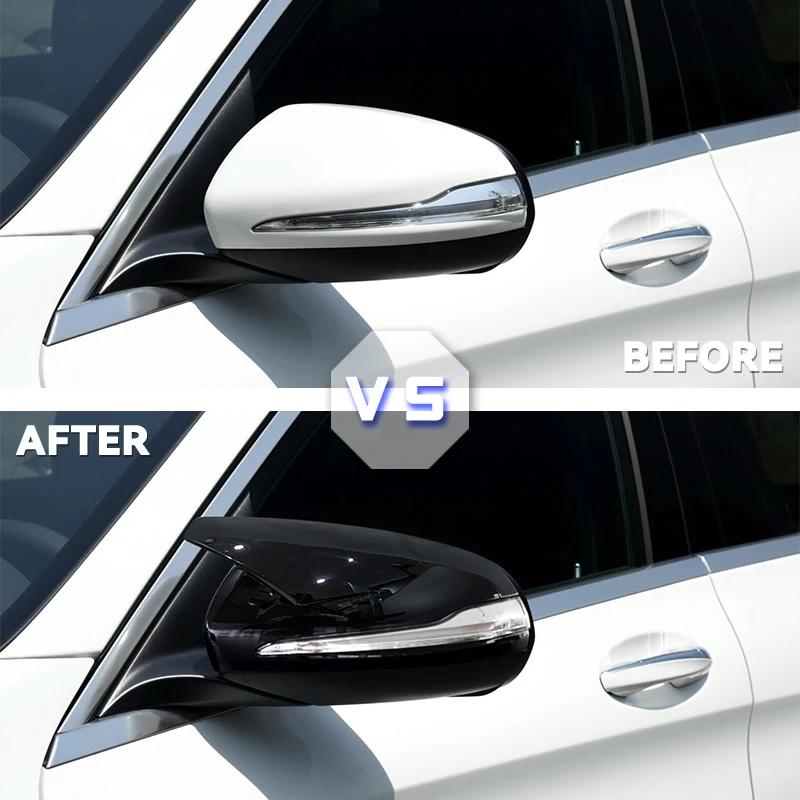 For Mercedes-Benz C S E GLC G Class AMG W205 X253 W222 W213 W238 Rearview Mirror Cover Bright Black Replacement 2014 - 2019 LHD