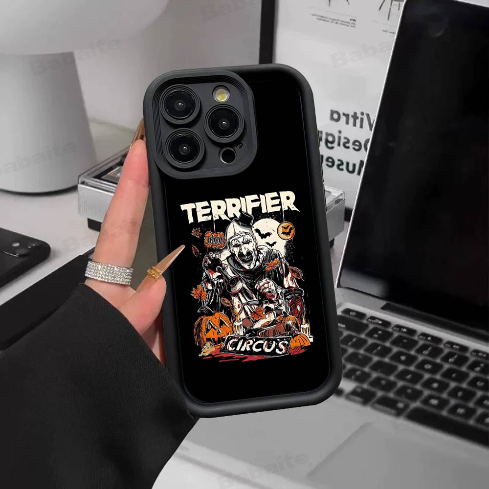 T-Terrifier Funny Horror Phone Case For IPhone 17 16 15 14 Plus 13 12 11 Pro Max Silicone Cover