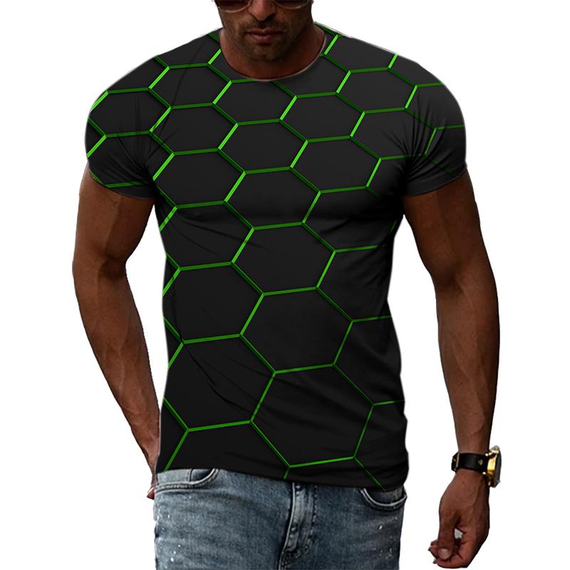 Letní móda Kreativní obrázek Pánské tričko Potištěné personalizované technologické prvky Vyrobeno v Číně Top s kulatým výstřihem a krátkým rukávem