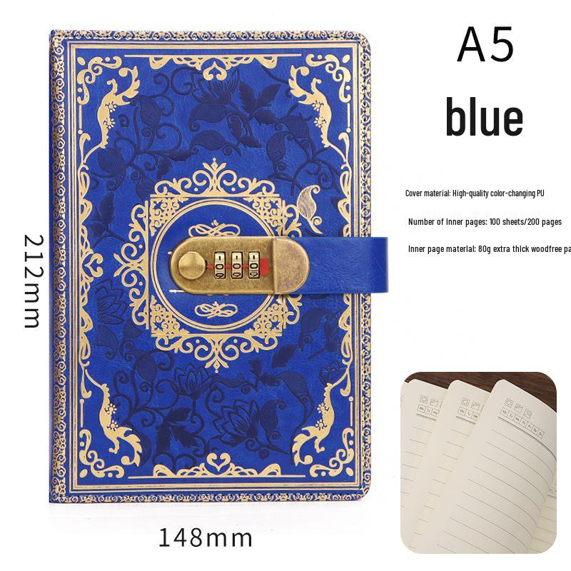 Secure A5 Password Diary & Creative Office Planner with Lock