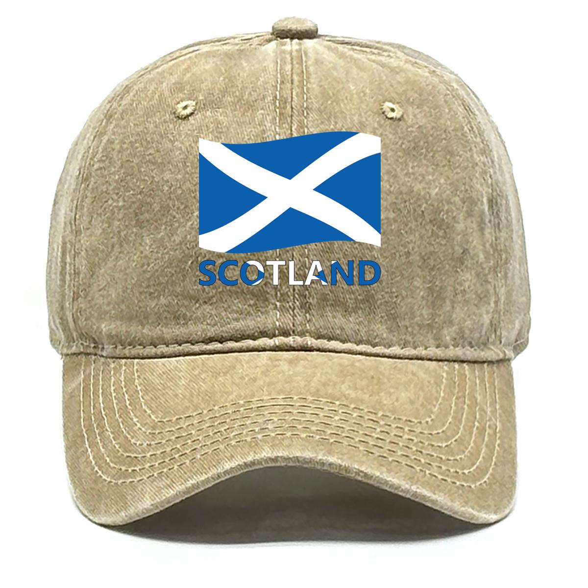 

Кепка снэпбек с принтом флага Шотландии, патриотичная кепка с плоским козырьком, летняя регулируемая бейсболка из неэластичной ткани для отдыха с изогнутым козырьком as the picture хаки