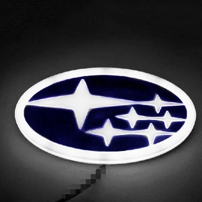 For Subaru STI Forester XV Outback Impreza Legacy WRX BRZ Tribeca 14x7.3cm Car LED Light Badge Sticker Auto Emblem Decoration VV333