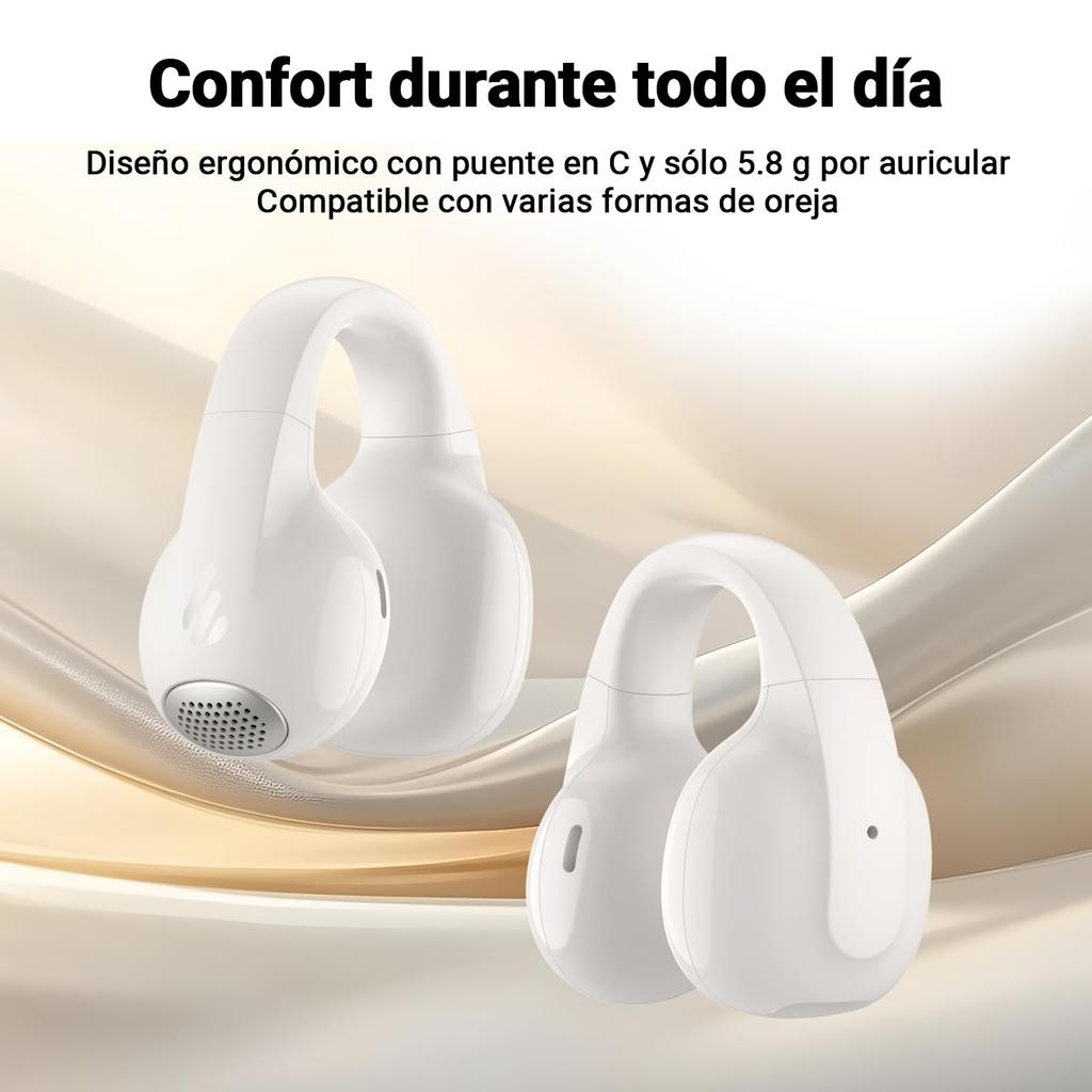 Edifier Comfo C Wireless Bluetooth 28 Hours of IP56 Clear App Perfect for and for Women and Comfortable Fit with Ear Starlight Open-Ear Headphones,