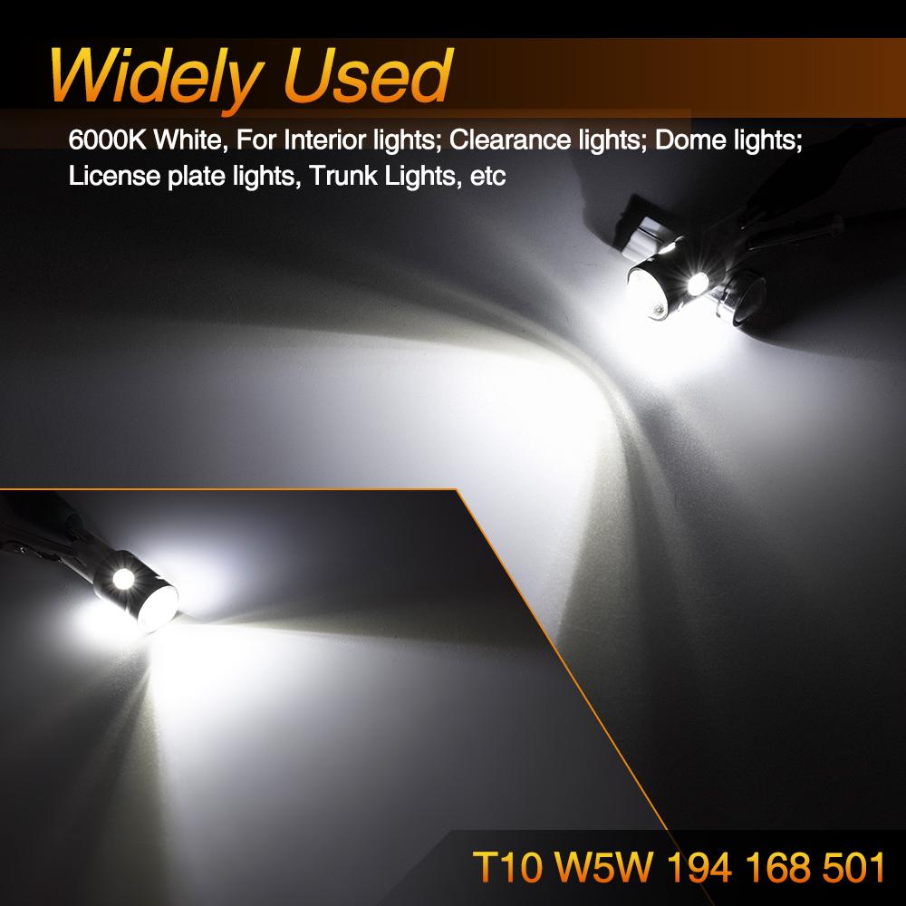 Xukey Car T10 LED Wedge Bulbs 501 168 W5W Lights License Plate Side Reading Lamp