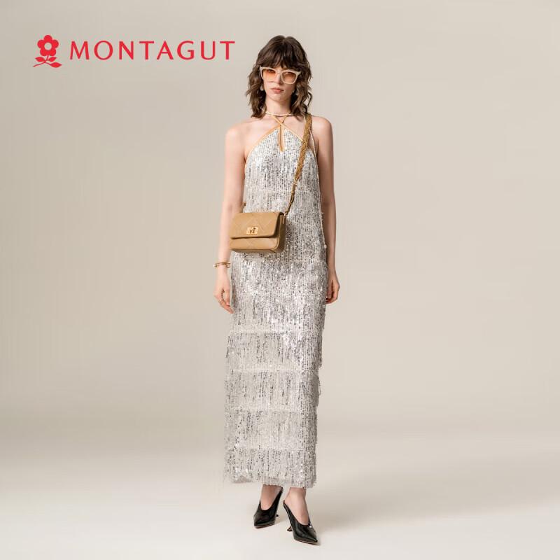 Montagut Lambskin Quilted Small Square Chain Crossbody Bag