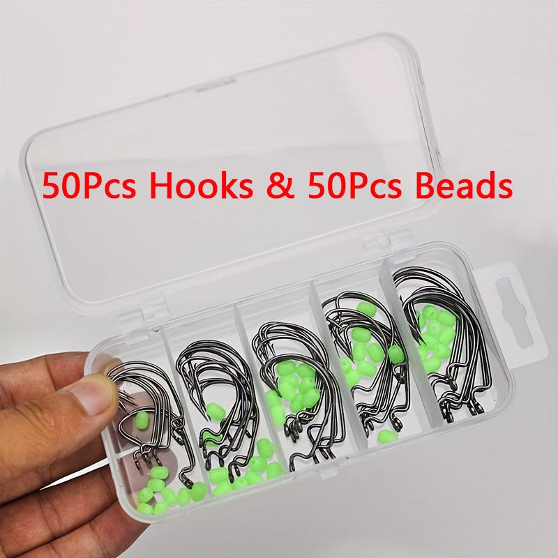 

Набор кривошипных крючков 100 шт./коробка Смешанные размеры 2#-3/0# с бусинами Высокоуглеродистая сталь Широкий набор рыболовных крючков Карповые крючки Brothers Офсетные