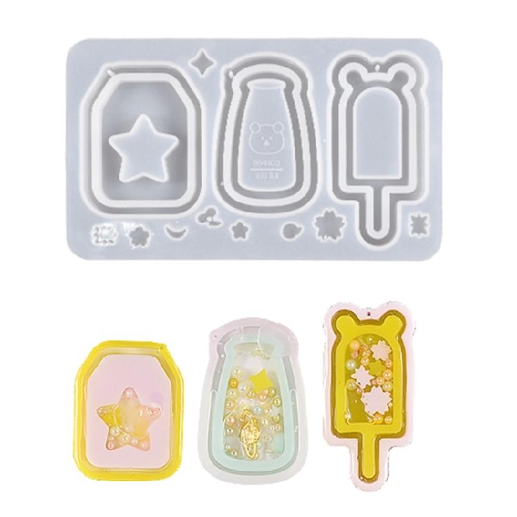 Resin Shaker Mold Quicksand Resin Casting Epoxy Silicone Mold for DIY Keychain