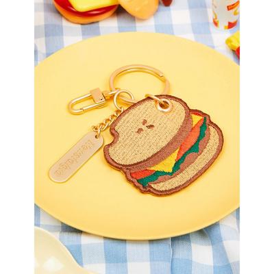 Newstalgia Embroidered Keychain Hamburger