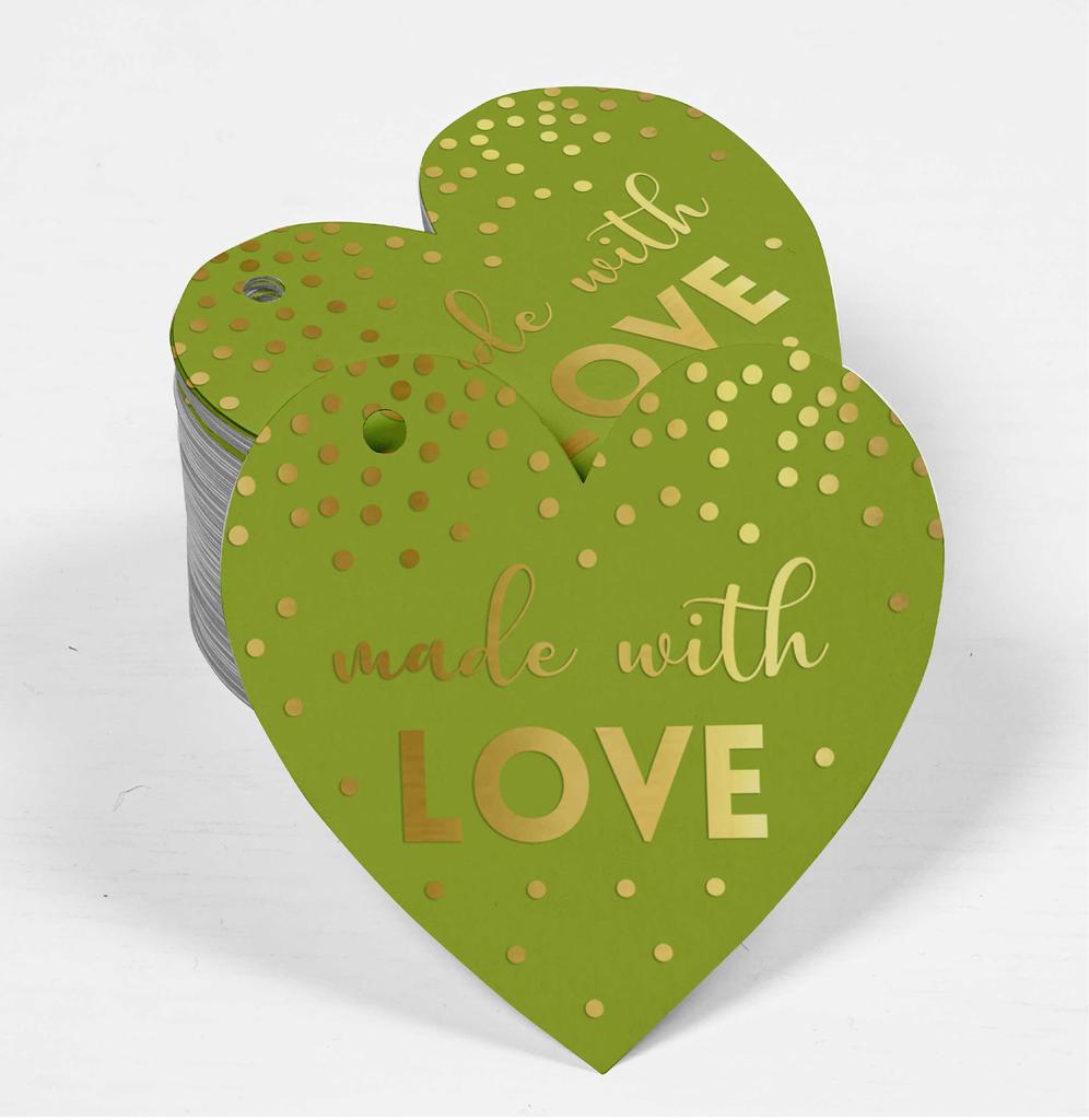 Inkdotpot Gold Foil Paper Hang Tags Made With Love Wedding Favor Tags 100