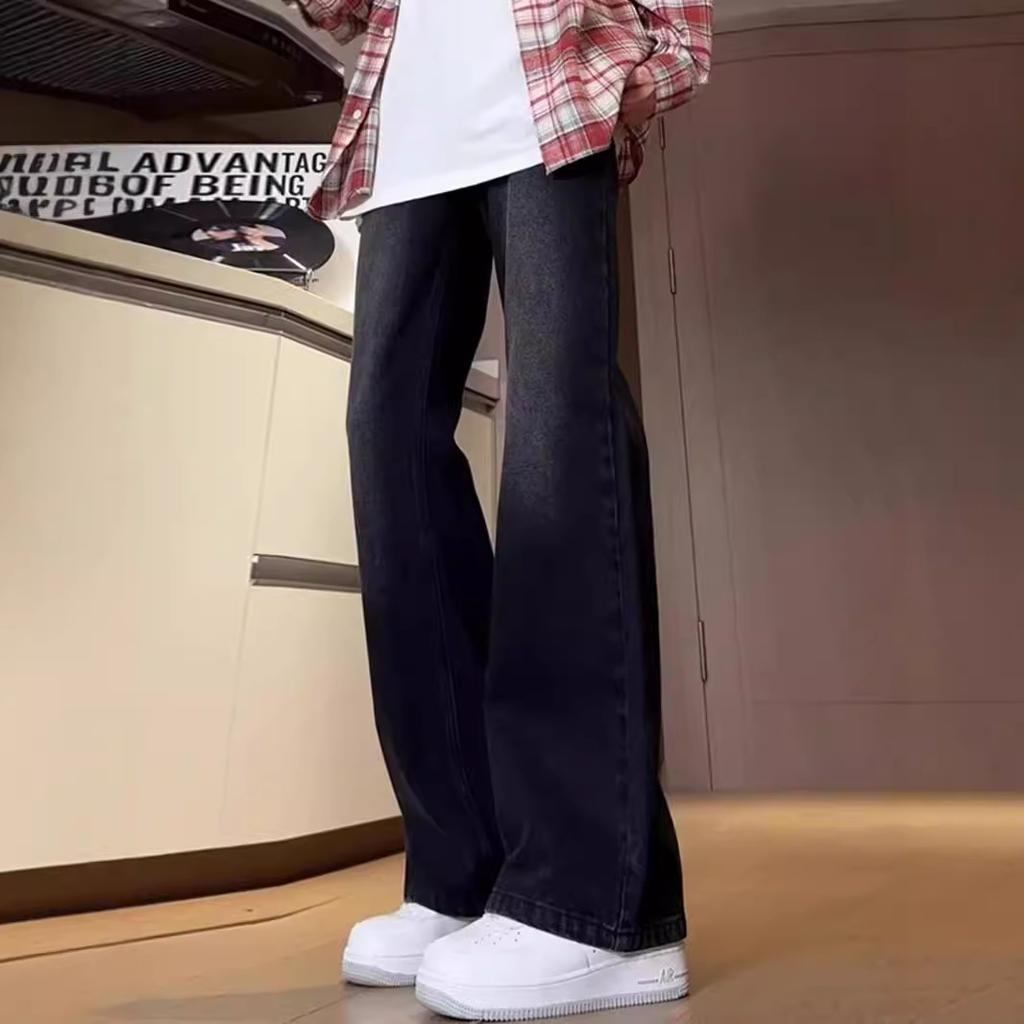 American Vintage Jeans Men's Spring Tide Brand Retro Washed Old Loose Straight Casual Micro-pull Trousers