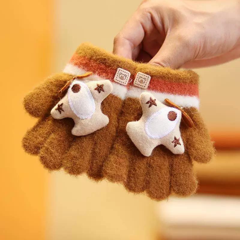 Baby Gloves for Winter, Cute and Warm for Toddlers, Boys and Girls, Five-Fingered Plush Gloves for Babies