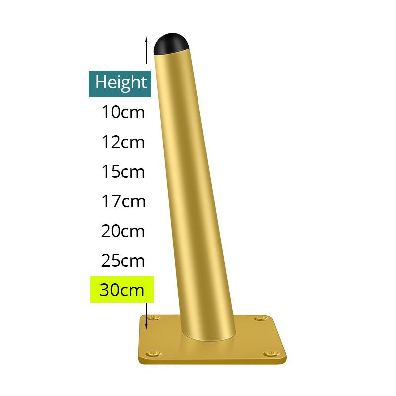 KAK 4pcs Gold Furniture Legs Black Cold Rolled Steel Table Feet Sofa Bed Leg Replacement 800KG Heavy Duty Furniture Hardware