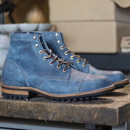 Scarpe Casual da Uomo Retro Tacco Basso Tacco Quadrato Punta Quadrata Cinturino Sottile Stivaletti Corti Versatili Stivali Martin Scarpe da Uomo