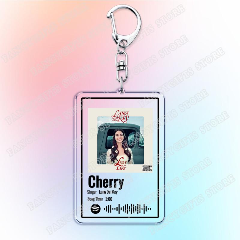 

Music Lana Del Rey Keychains for Women Accessories Bag Lust for LifeVideo Games Brooklyn Baby Songs Keyings Jewelry Fans Gifts вишня