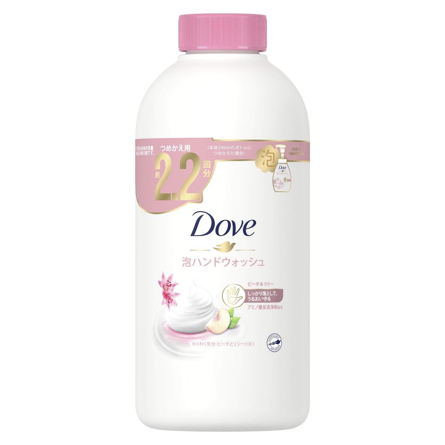 

Dove Foam Hand Foam Peach 430ml Wash, Type, & Lily, Refill, белый