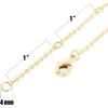 Wholesale 12 PCS Gold Plated Solid Brass Chain Bulk Adjustable O Shape Chains Finished Chains for Jewelry Making (18inch (1.5mm)