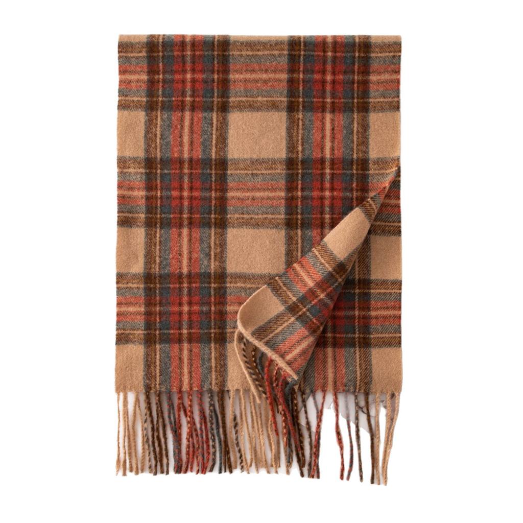 High end Atmosphere Scarf British Style Imitation Cashmere Scarf Winter Plaid Warm Tassel Scarf Versatile for Men and Women