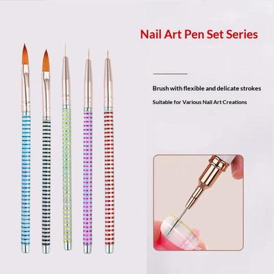 5Pcs Nails Art Dotting Pen Nails Brushes For Nails Art Accessories Tools Kits Nail Supplies For Professionals Manicure Set