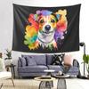 Wandteppich mit Aquarellporträt eines Jack Russell Terriers – Ästhetische Wanddekoration für Wohnzimmer und Schlafzimmer