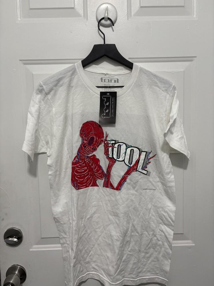 

Tool Band Shirt Mens Medium White Skeleton Graphic Adam Jones Los Angeles Tee Unisex T-Shirt L