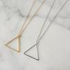 Fashion Personality Geometric Long Sweater Chain Women, Vintage Hollow Triangle Pendant Necklace