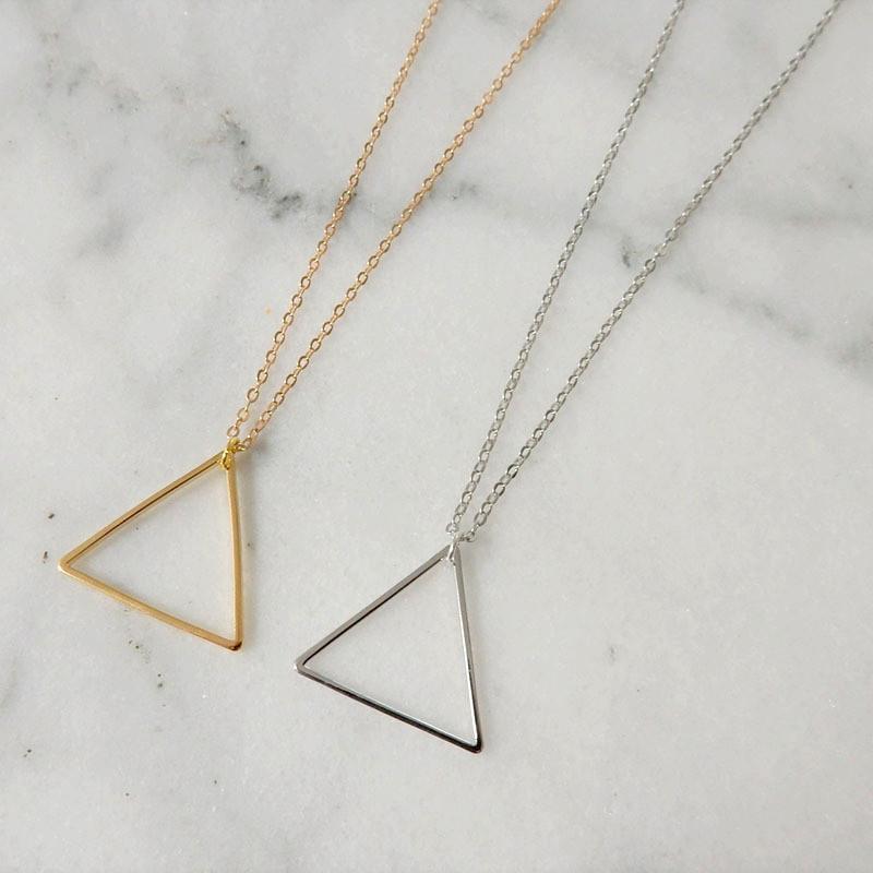 Fashion Personality Geometric Long Sweater Chain Women, Vintage Hollow Triangle Pendant Necklace
