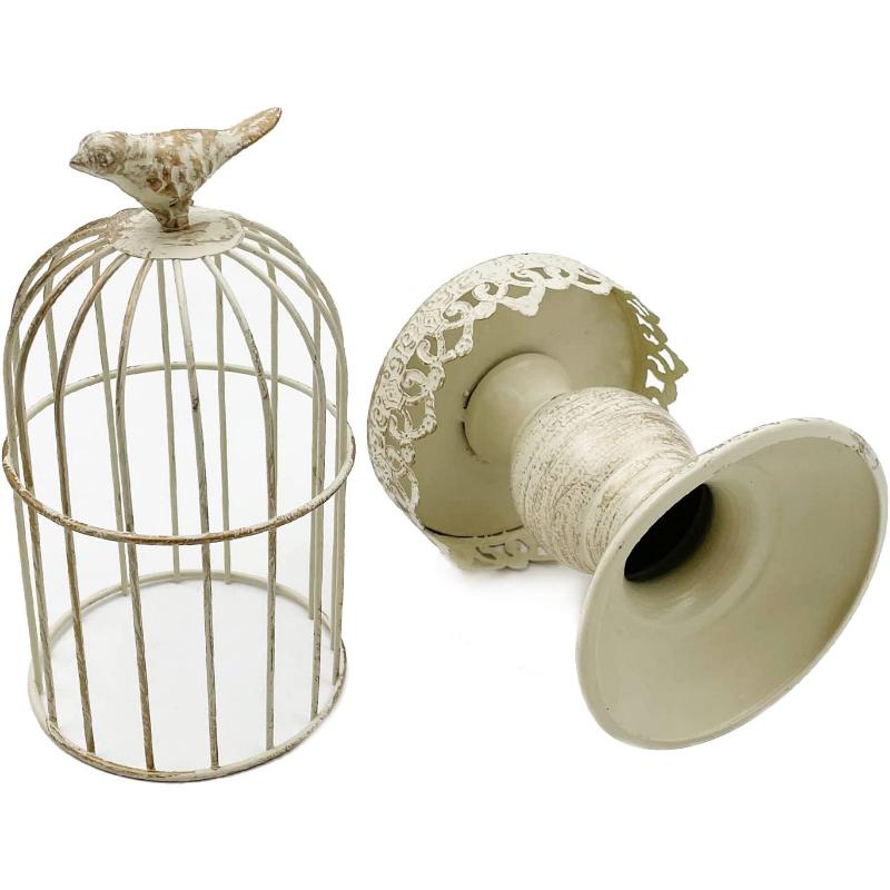 Retro Shabby Candle Holder, Decorative Birdcage Candle Holder Vintage Metal Candlestick for Wedding ,Party Vintage Gothic Decor,Victoriana Decor