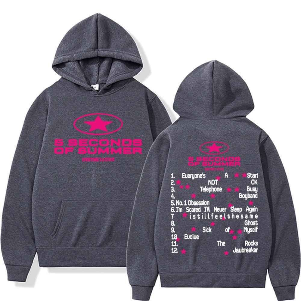 5 Seconds of Summer Everyone's A Star Album Tour Hoodies Mens Clothes Hip Hop Harajuku Sweatshirt Casual Fleece Oversized Hoodie