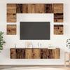 Wall Mounted TV Cabinet Set 8 pcs Reclaimed Wood Effect Particleboard