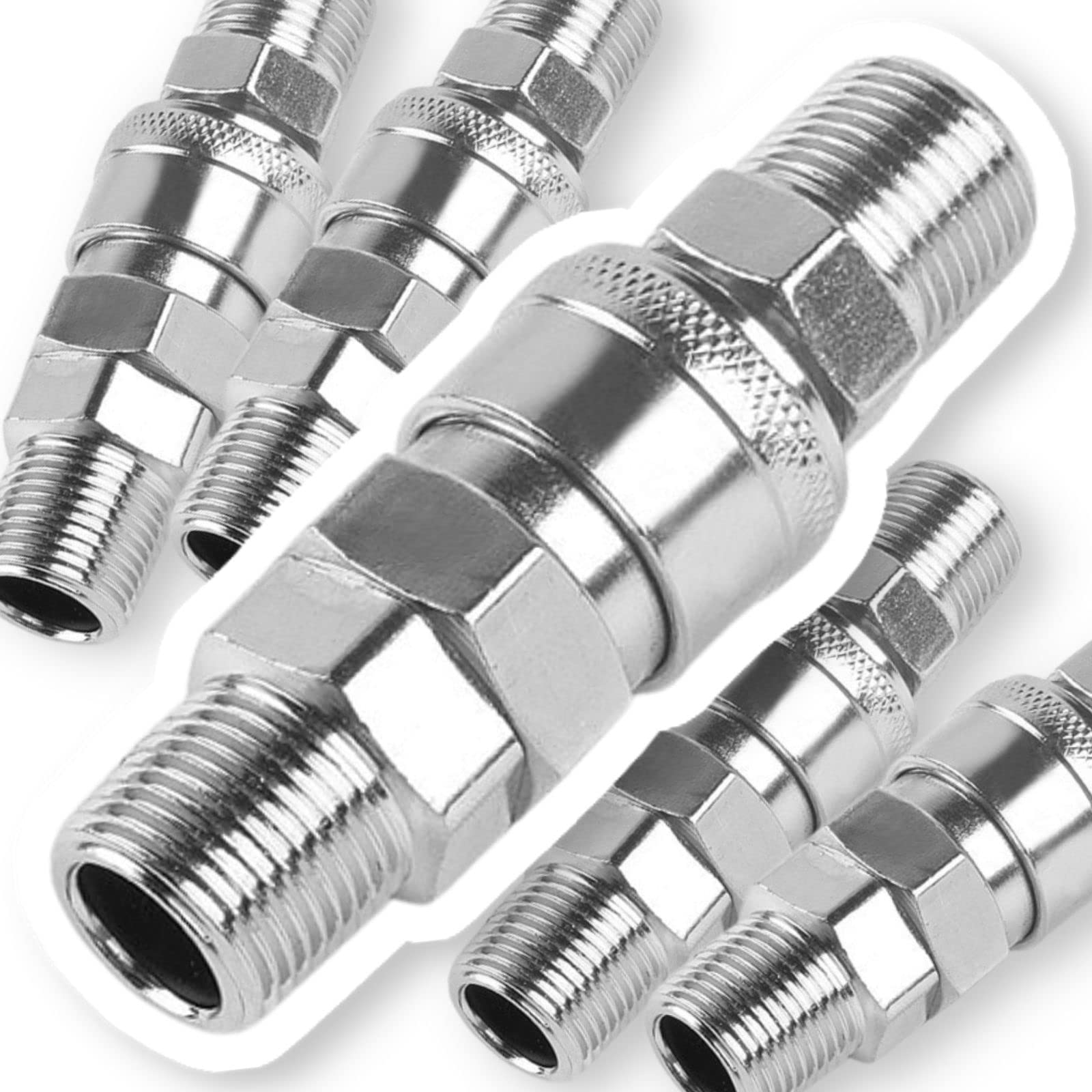 

COLORBIRD Air Couplers for Female Thread Mounting, 5 Pairs, Male and Female, for Air Hose and AC Compressor (SM+PM20 R1/4 5P)