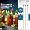 12pcs/set 8-inch Cocktail Label Reusable Stainless Steel Cocktail Toothpick Set Gift Metal Kebab Appetizer Label
