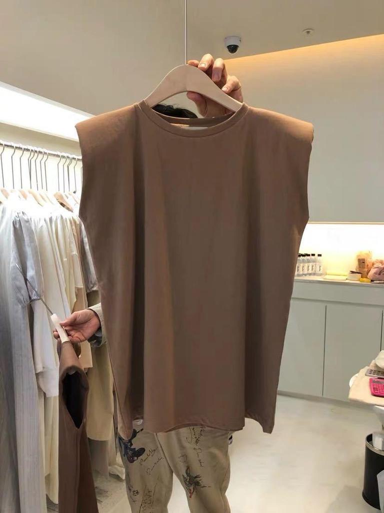 Ärmelloses Sommer-Westentop mit Rundhalsausschnitt und lockerer Passform für Damen – koreanischer Stil