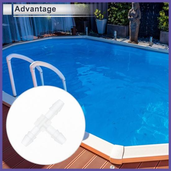 Plastic Hose Barb Fitting 764" T 3 Way Splicer Joint Aquarium PP Clear 4Pcs