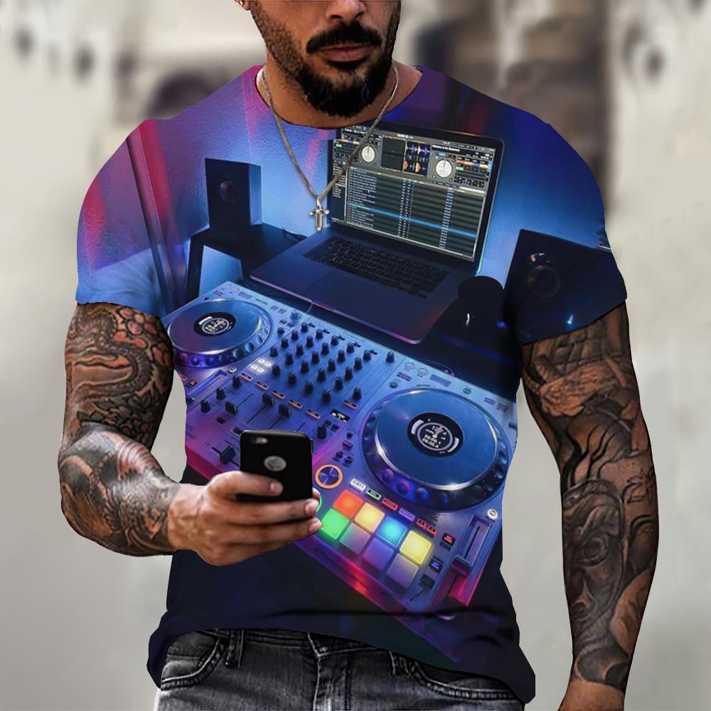 Für Männer T-Shirt Kurzarm Tops DJ Singer Graphic Shirts Tees Mode Designer Bekleidung O-Ausschnitt Männliche Hip Hop Kleidung Sommer Tops