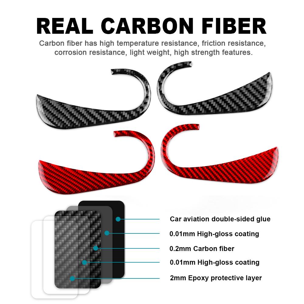 Real Soft Carbon Fiber Cover Trim Sticker For Mercedes Benz Smart 453 Fortwo Forfour 2016-2025 2025 2025 Car Door Inner Handle