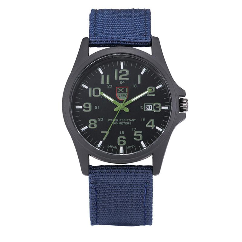 XINEW Cheap Watches Men's Nylon Calendar Army Quartz Watch
