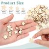 100pcs/lot Unfinished Wooden Stars/Heart Ornaments, Assorted Size Cutout Blank Wood Pieces Cutouts for Christmas Wedding Decor