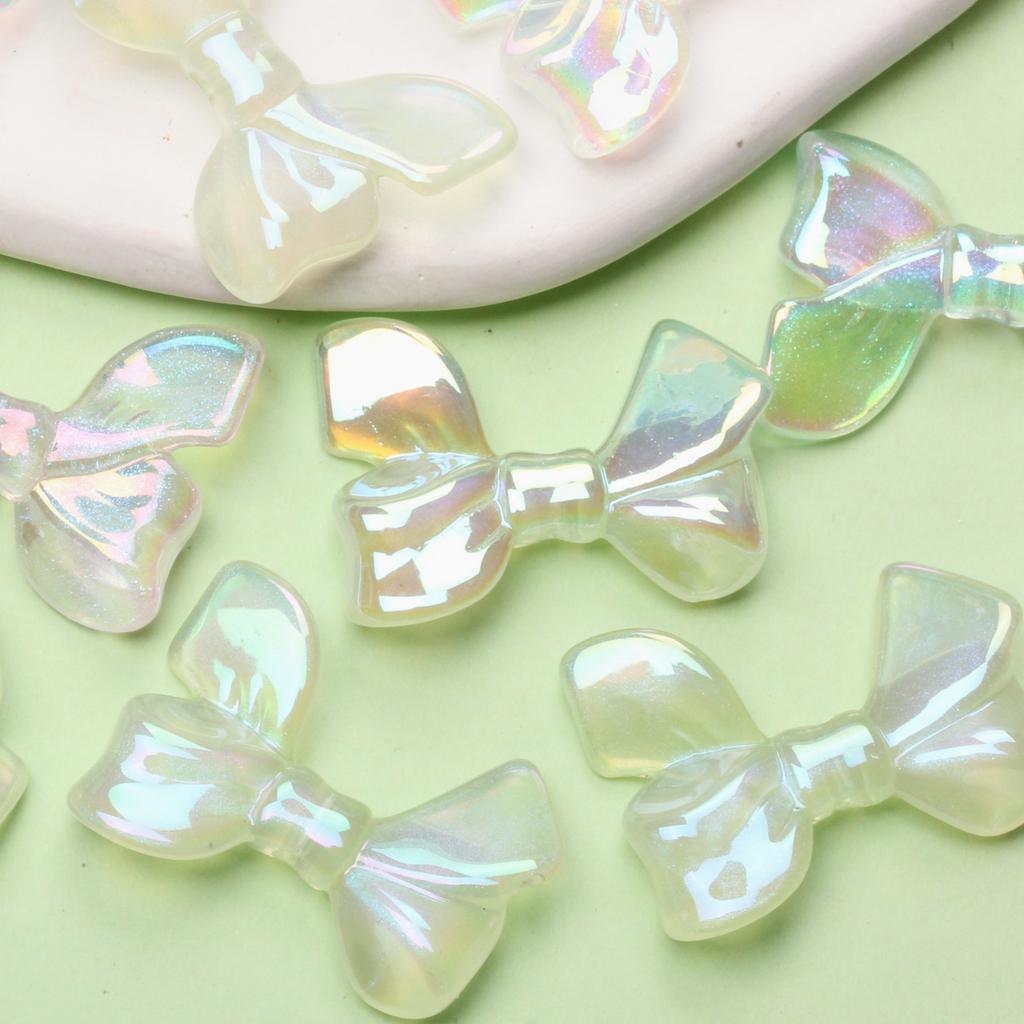 UV Plated Dazzle Jewelry Accessories Necklace Fashion Bow Loose Beads DIY Earring 10pcs Handmade Material Pendant