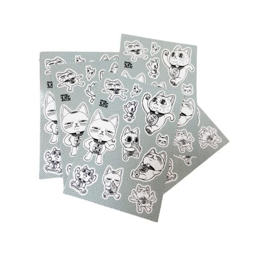 HIWOWO Dandadan Related Goods: Turbo Babaa Maneki Neko Waterproof Stickers (5-Pack) Cute Moe Merchandise for Planners, DIY Stickers, Laptops, Motorcyc