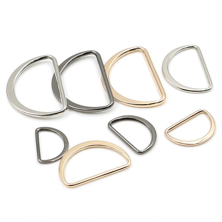Flacher D-Ring aus Zinklegierung: Hochwertige halbkreisförmige Metall-Taschenschließe