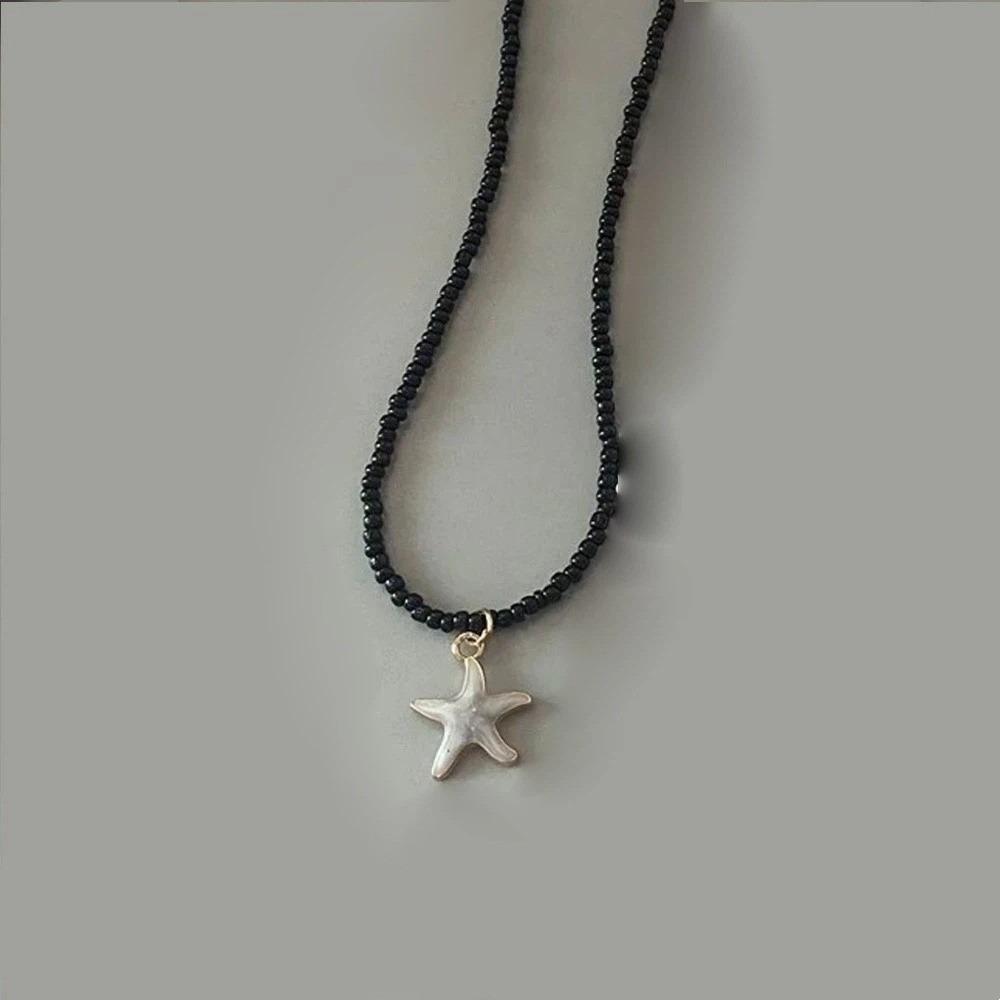 

Chain Short Women Necklace Beads Romantic Choker New Starfish Necklace Party Wear Style D