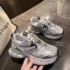 Girls' sneakers 2025 autumn new children's medium and older children's silver dad shoes medium and older children's breathable running shoes